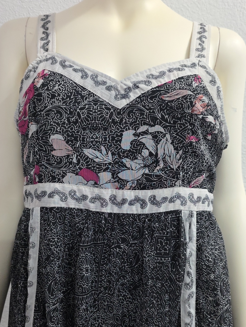 Roaman's Handkerchief Hem Paisley Floral Midi Dress Size 14/16 - Picture 2 of 9